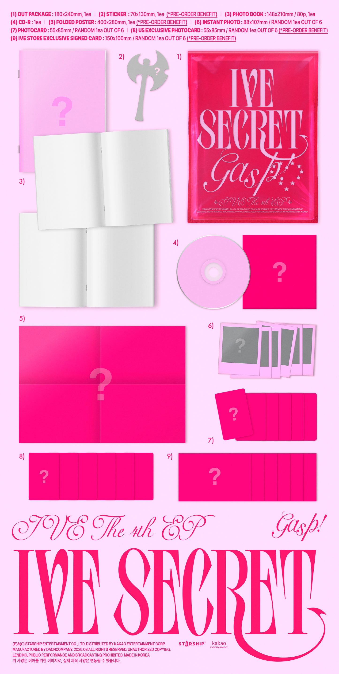 (Gasp! ver.) IVE THE 4th EP IVE SECRET (D2C Signed Exclusive)