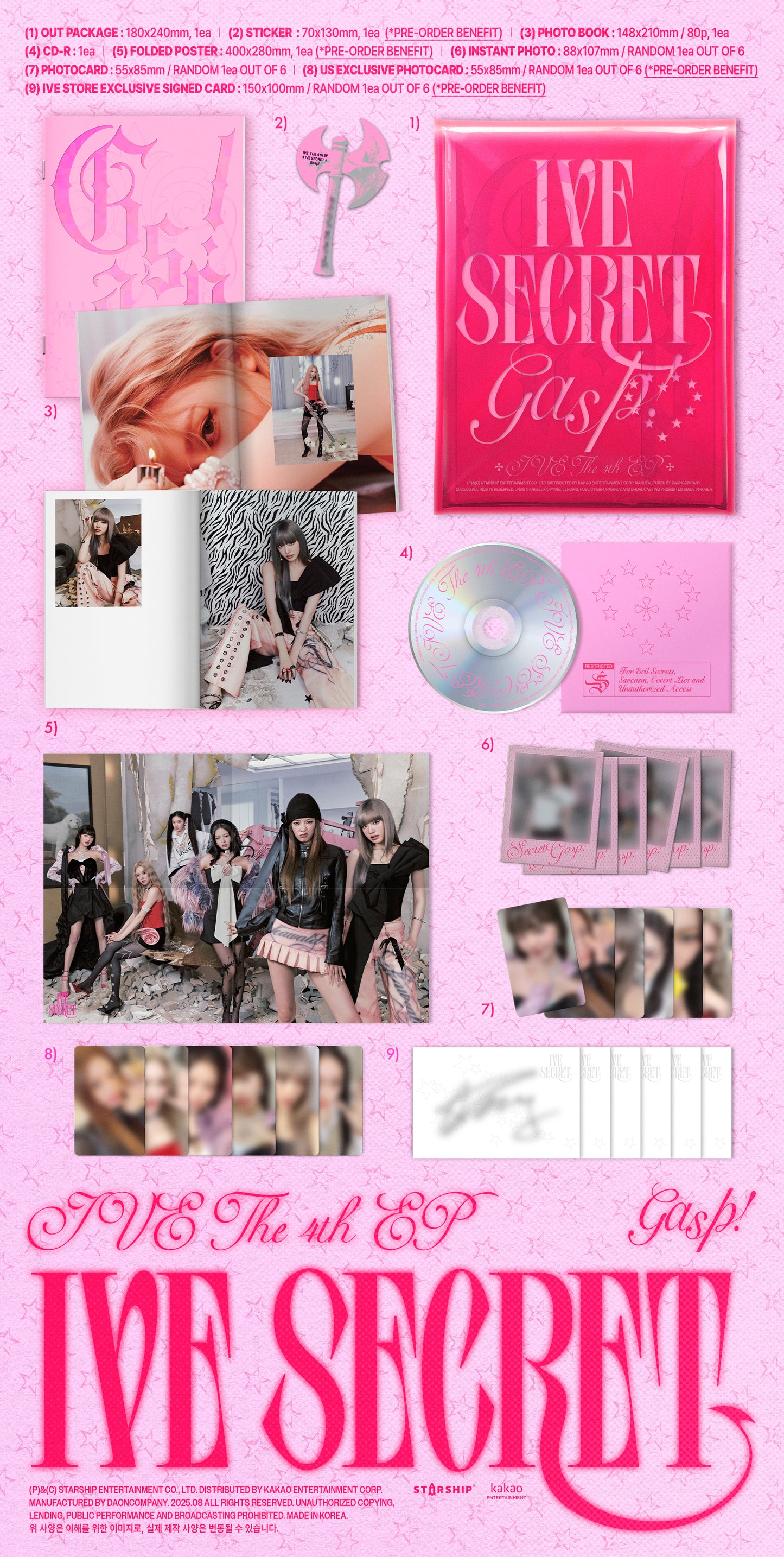 (Gasp! ver.) IVE THE 4th EP IVE SECRET (D2C Signed Exclusive)
